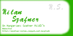 milan szafner business card